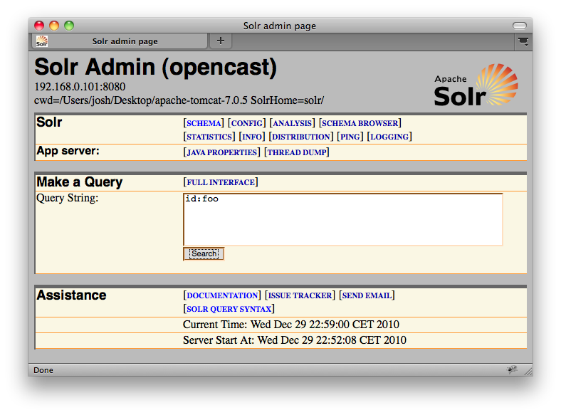 SOLR admin